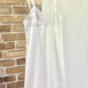Vintage Vassarette White Lace Slip