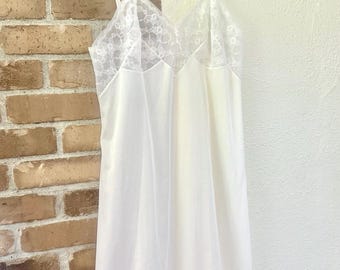 Vintage Vassarette White Lace Slip