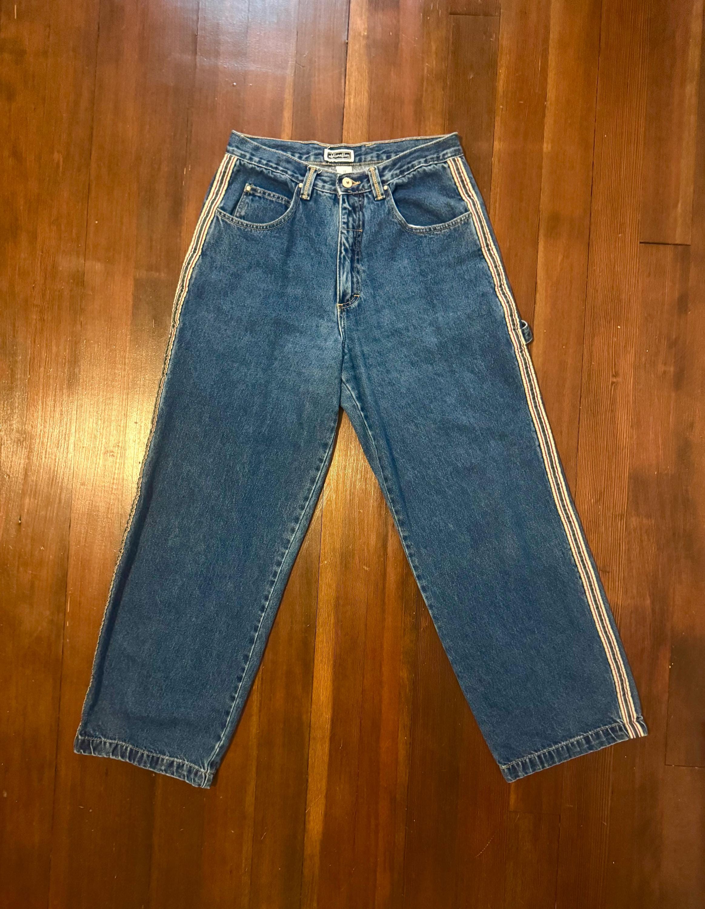 バギー ジーンズ baggy jeans ストライプ Striped baggy jeans - Etsy 日本