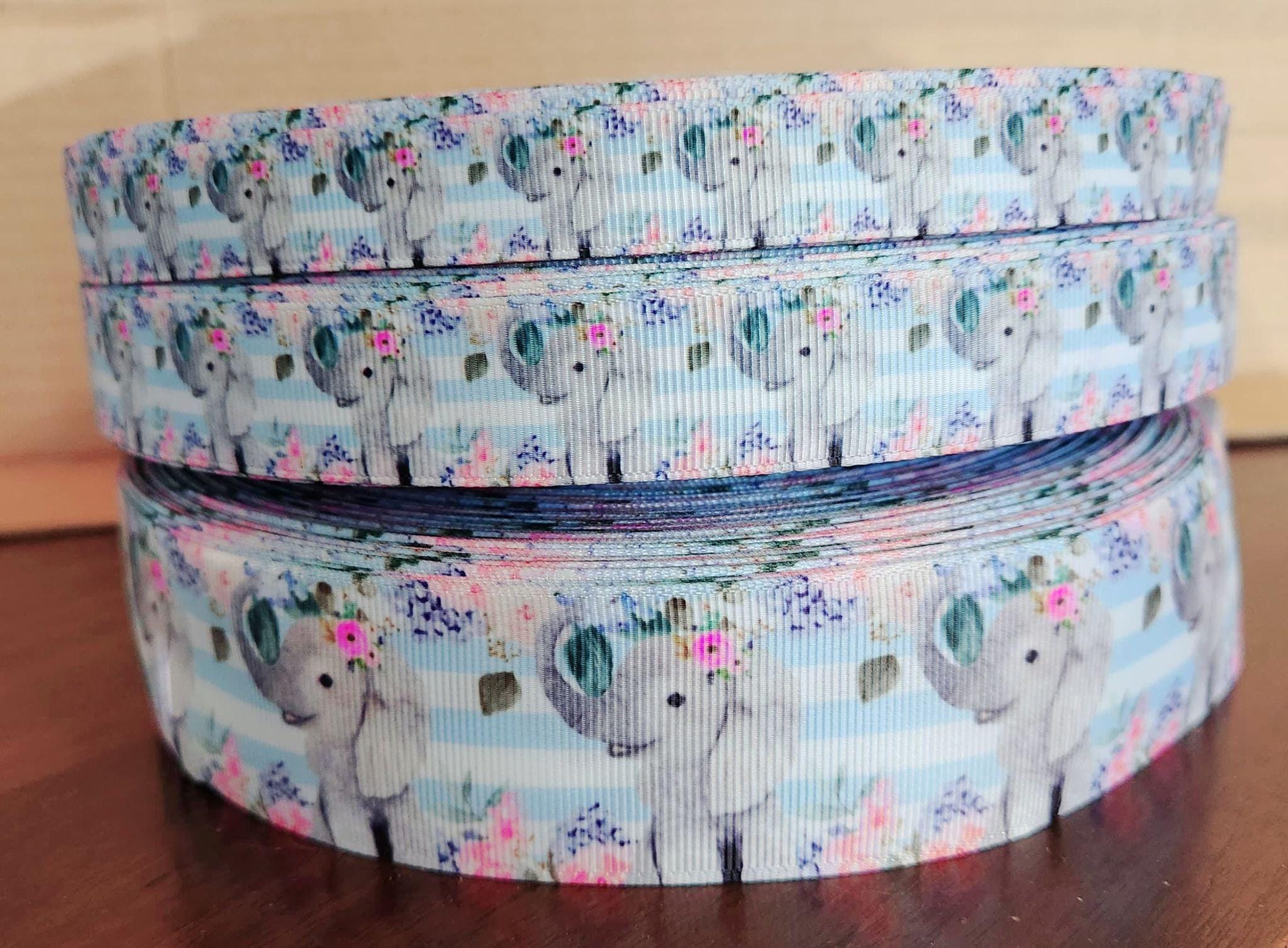 Pink Elephant Ribbon 5/8
