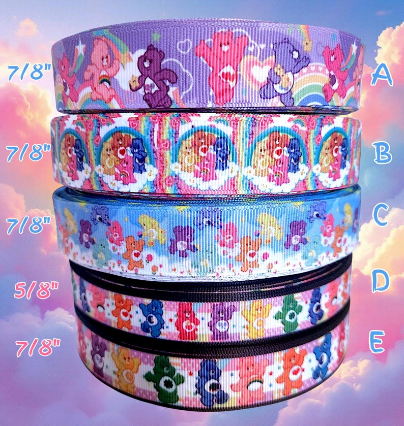 Cartoon Rainbow Bears Ribbon: Grosgrain Craft Ribbon - Etsy