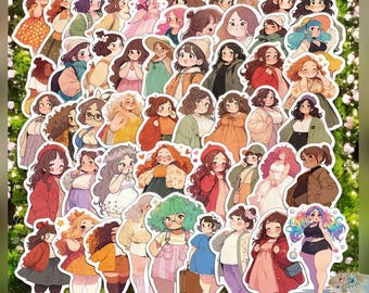 50 pcs Chubby Girls Fashion Stickers