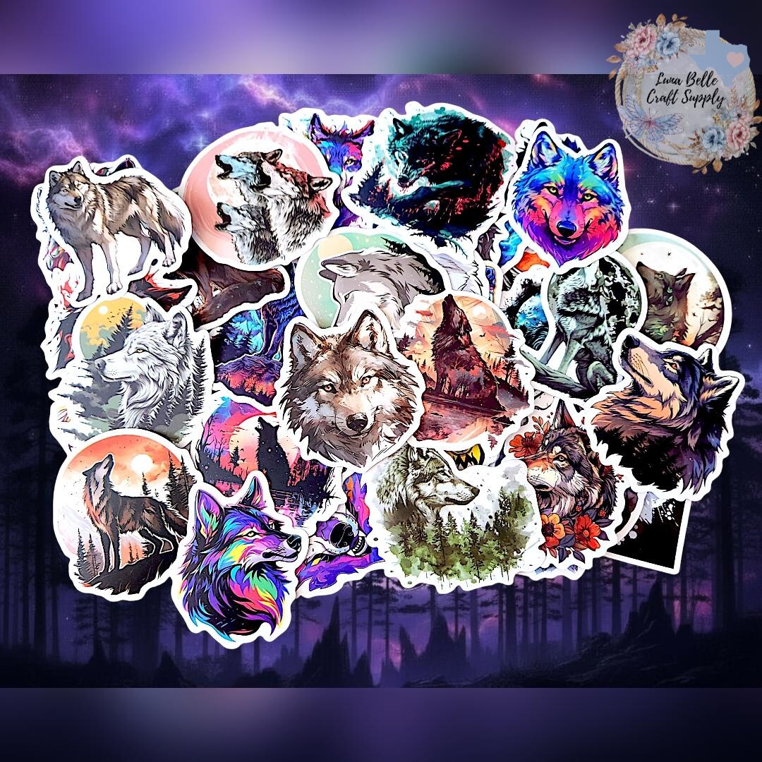 50 Pcs - Wolf Animal Stickers - Etsy