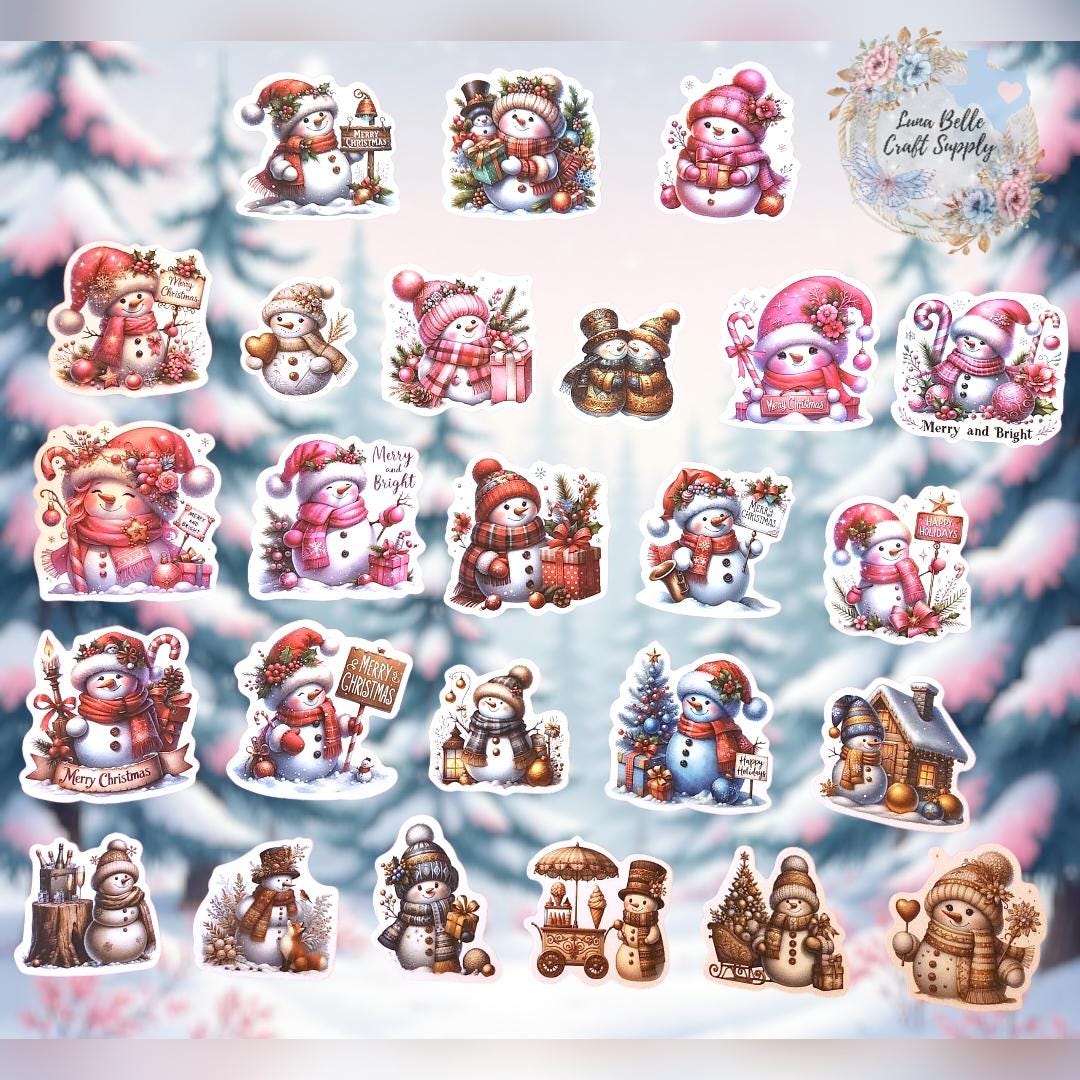 Snowmaker Stickers 25 Pcs Snowman Christmas Stickers - Etsy