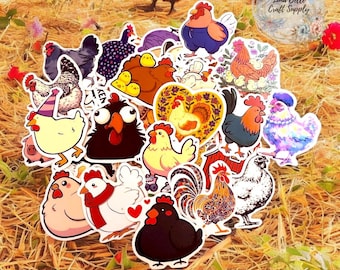 50 pcs Chicken Rooster Lovers Stickers