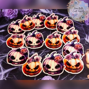 2 oder 6 Stück- Halloween Gothic Kürbisse Rosen Harz planar Cabochons, DIY Handwerk