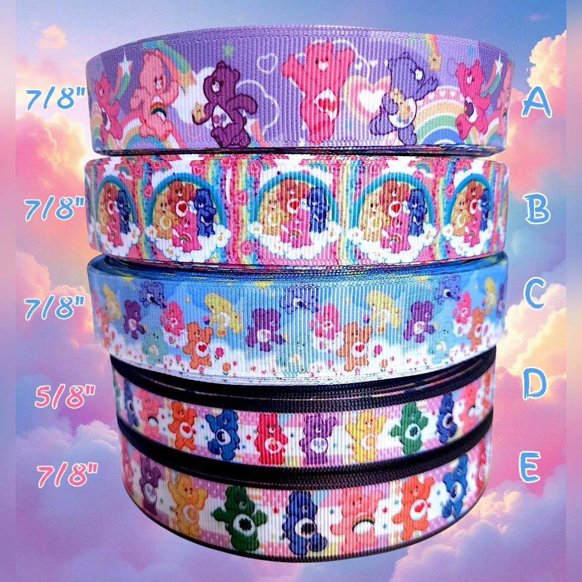 Cartoon Rainbow Bears Ribbon: Grosgrain Craft Ribbon - Etsy