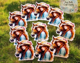 2 or 6 Pieces - Cowgirl Horse Country Resin Planar Flatbacks, DIY Crafts