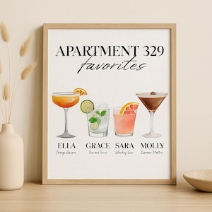 Impresión personalizada de bebida para compañeros de piso, ¡CUALQUIER TAMAÑO! – Póster de cóctel personalizado para compañeros de piso como bebida / Arte moderno para pared de dormitorio universitario /