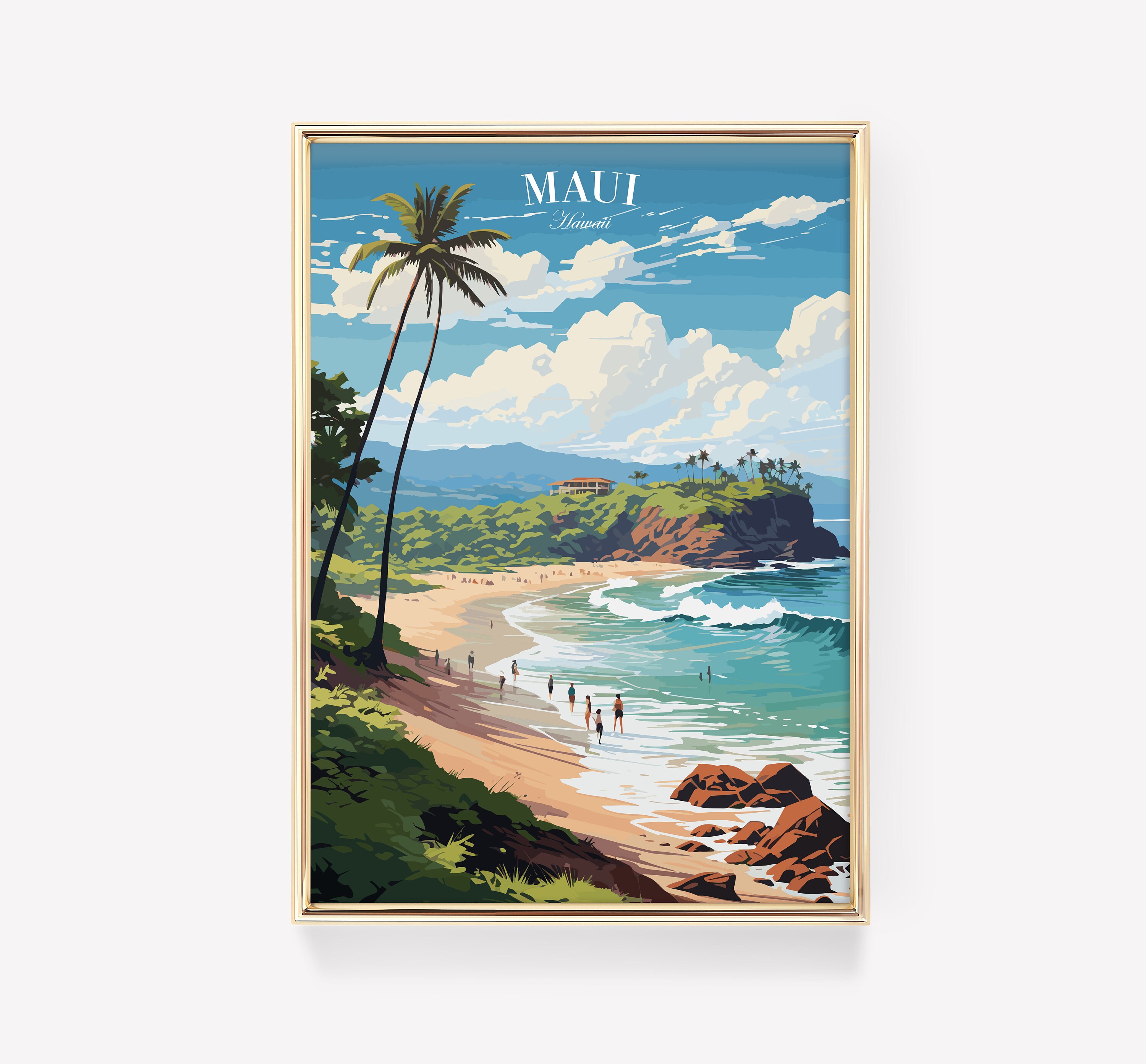Hawaii Travel Poster Hawaii Travel Print Hawaii Wall Decor Etsy