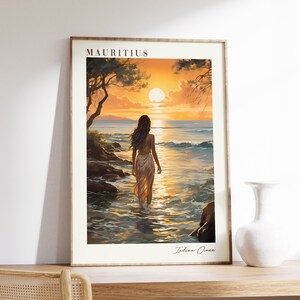 Mauritius Reise Poster | Indische Ozean Reise Poster | Indischer Ozean Poster | Mauretanien Poster | Reise-Druck