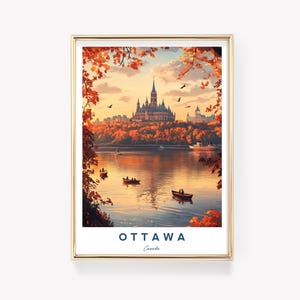 Ottawa Reiseplakat, Kanada Stadtbild, parlamentarischer Hügel, Herbst in Ottawa, Ottawa Fluss Szene, Herbstfarben Dekor, kanadische Kunst