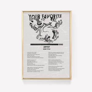 Lyric Poster | Music Poster | Custom Song Lyric Print | Lyric Wall Art | Personalised Lyric Print | Gift for Music Lover | Lyric Print
