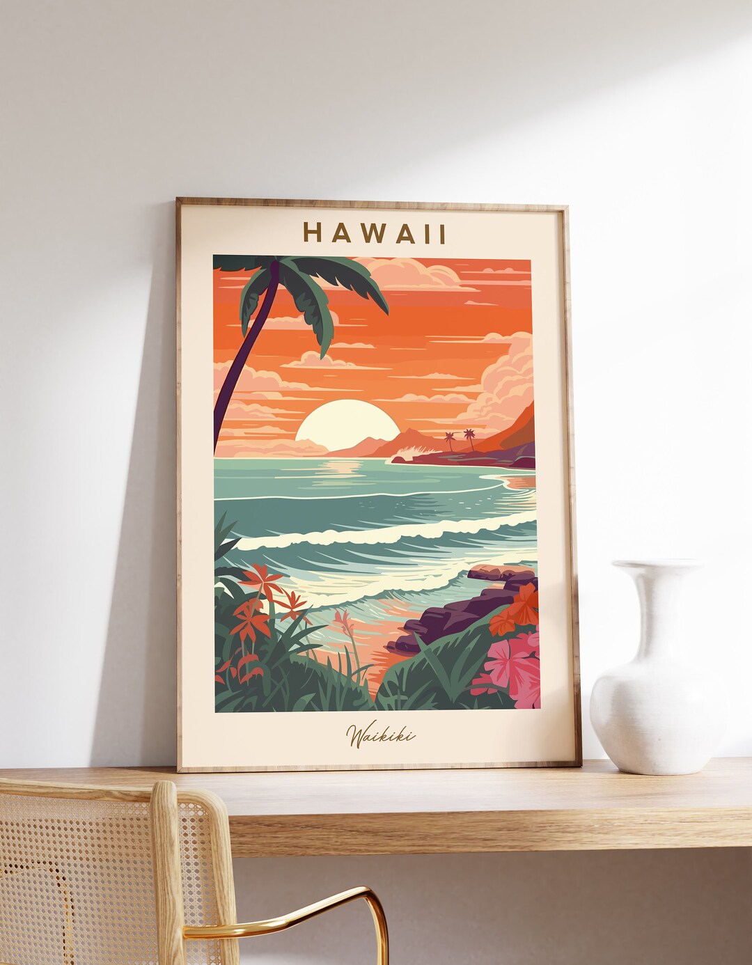 Hawaii Travel Poster Hawaii Travel Print Hawaii Wall Decor Hawaii Art