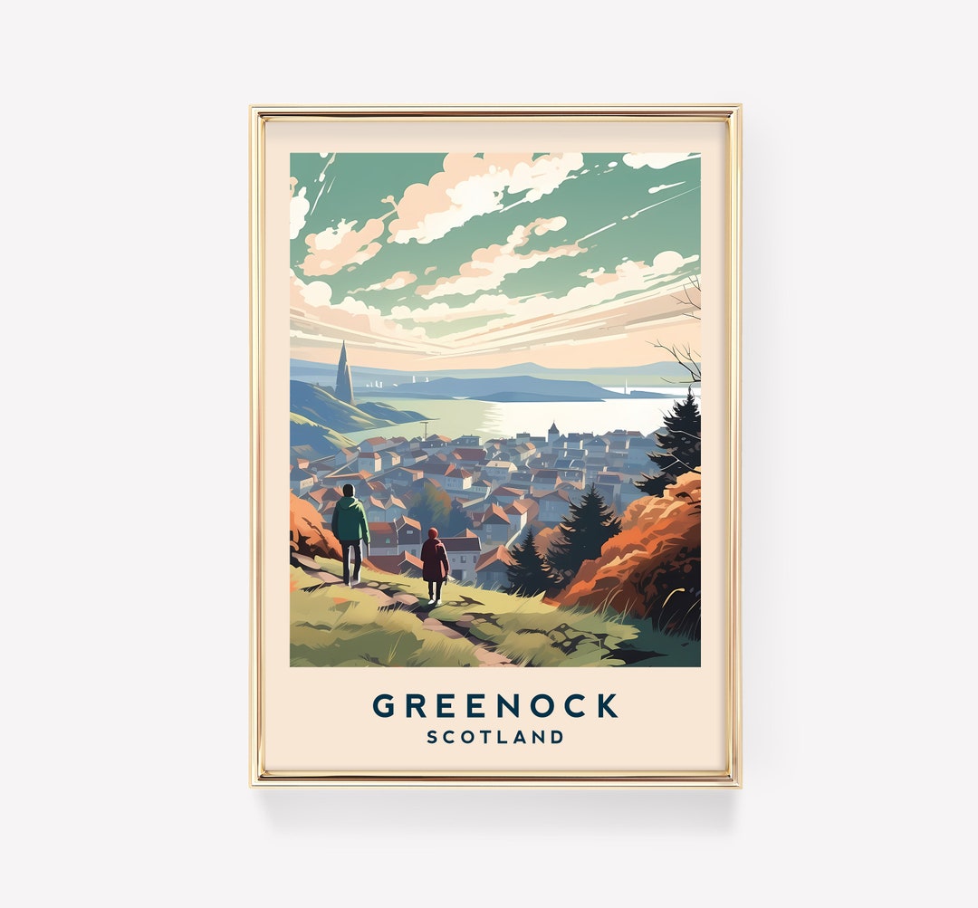 Scotland Wall Art Greenock Travel Print Greenock Decor Greenock Poster