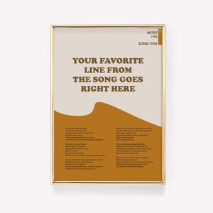 Lyric Poster | Lyric Wall Art | Song Print | Custom Music Poster | Personalised Lyric Print | Favourite Music Print | Wedding Song Print