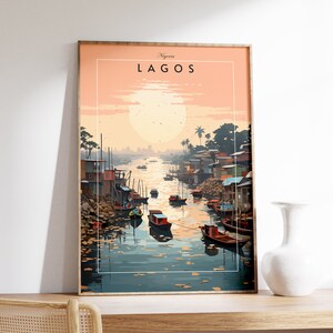 Poster di viaggio di Lagos / Decorazioni di viaggio in Nigeria / Poster della Nigeria / Stampa di Lagos / Stampa di viaggio vintage