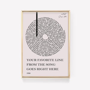 Lyric Poster | Music Poster | Custom Song Lyric Print | Lyric Wall Art | Personalised Lyric Print | Gift for Music Lover | Lyric Wall Art