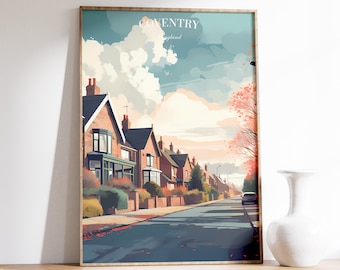 Coventry Travel Poster | England Travel Decor | England Poster | Coventry Print | Travel Print