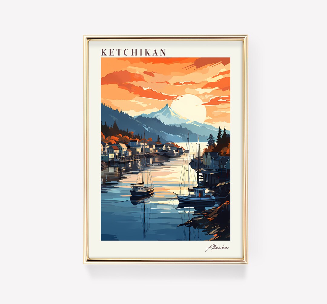ketchikan-travel-poster-alaska-travel-decor-alaska-poster