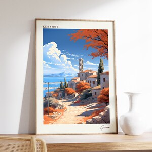 Keramoti Travel Poster | Greece Travel Decor | Greece Poster | Keramoti Print | Travel Print