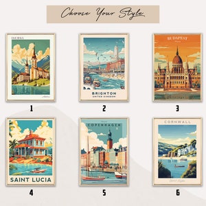 Impressão de viagem personalizada | Escolha Locais | Impressão de viagem personalizada | Poster de viagens personalizado | Idéia de presente | Impressão de viagens vintage