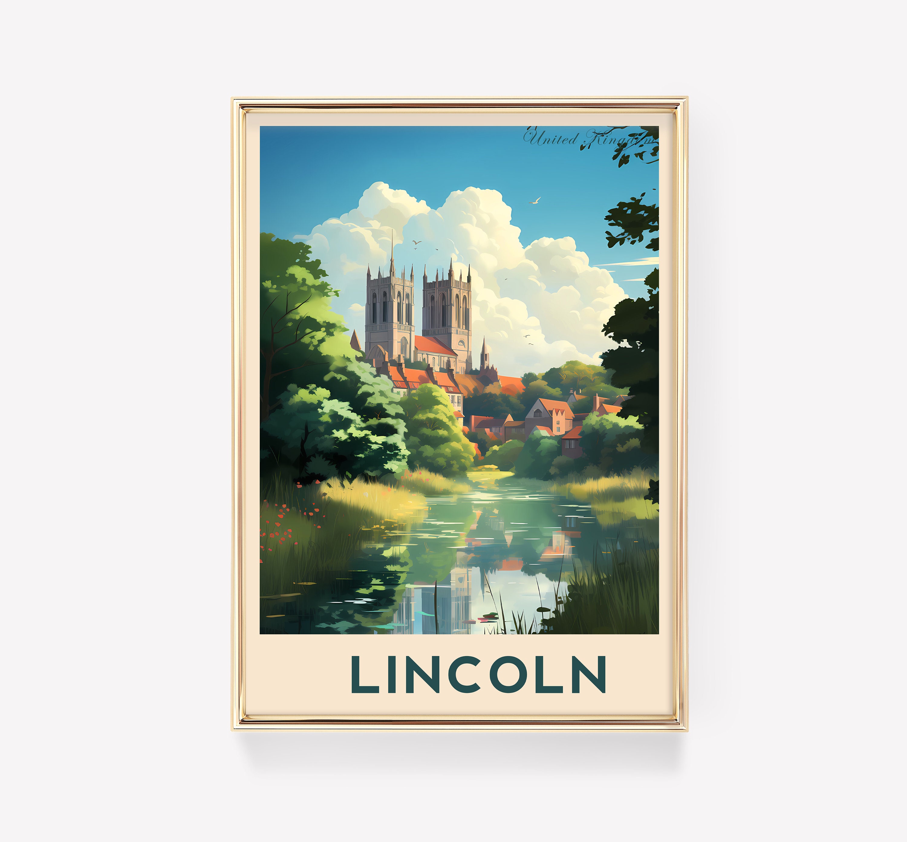 Lincoln Wall Art | Lincoln Travel Print | Lincoln Decor | United Kingdom Print | Lincoln Artwork