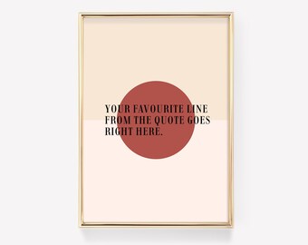 Custom Quote Poster | Favourite Lyric Quote Poster | Personalised Quote Print | Custom Text Print | Quote Wall Art | Minimal Wall Art