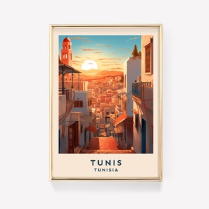 Tunis Travel Poster | Tunisia Travel Decor | Tunisia Poster | Tunis Print | Travel Print