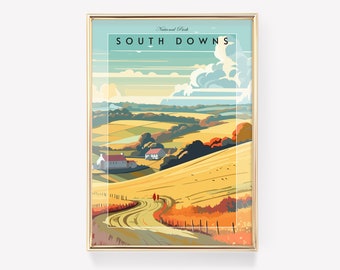 South Downs Wall Art | South Downs Travel Print | South Downs Decor | United Kingdom Travel Print | United Kingdom Print | South Downs Art