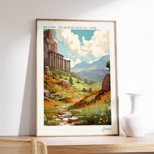 Delphi Archaeological Site Travel Poster | Greece Travel Decor | Greece Poster | Delphi Archaeological Site Print | Travel Print