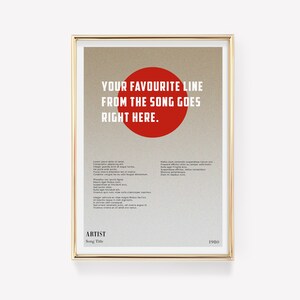 Lyric Print | Lyric Wall Art | Song Print | Custom Lyric Poster | Custom Song Gift | Neutral Poster | Favourite Song Print