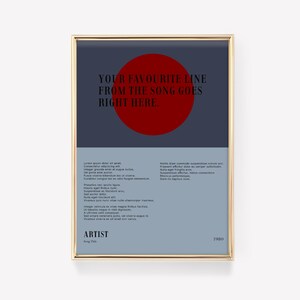 Lyric Poster | Lyric Wall Art | Custom Song Print | Custom Music Poster | Personalised Lyric Print | Favourite Music Print | Music Wall Art