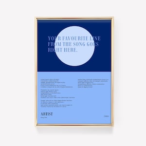 Lyric Poster | Lyric Wall Art | Custom Song Print | Custom Music Poster | Personalised Lyric Print | Favourite Music Print | Music Wall Art