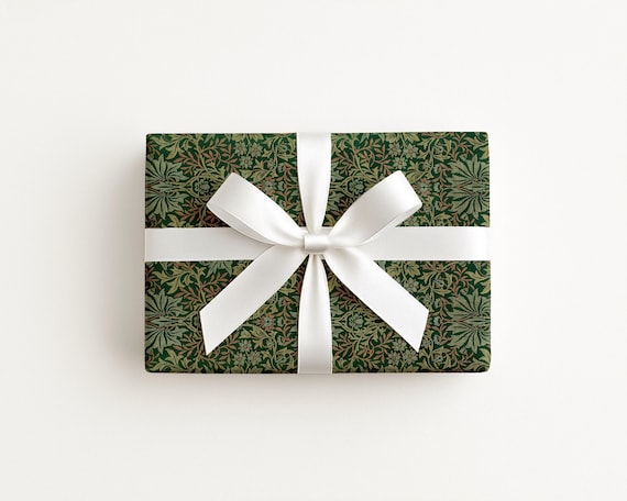William Morris Flower Garden Wrapping Paper, Vintage Botanical Gift Wrap, Christmas Wrap, Elegant Wrapping Paper