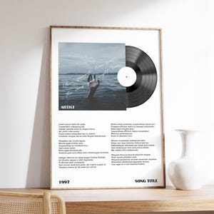 Custom Lyric Print | Vinyl Lyric Print | Song Wall Art | Custom Lyric Poster | Custom Album Print | Favourite Song Print