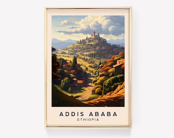 Cartel de viaje de Addis Abeba / Decoración de viajes de Etiopía / Cartel de Etiopía / Impresión de Addis Abeba / Impresión de viaje