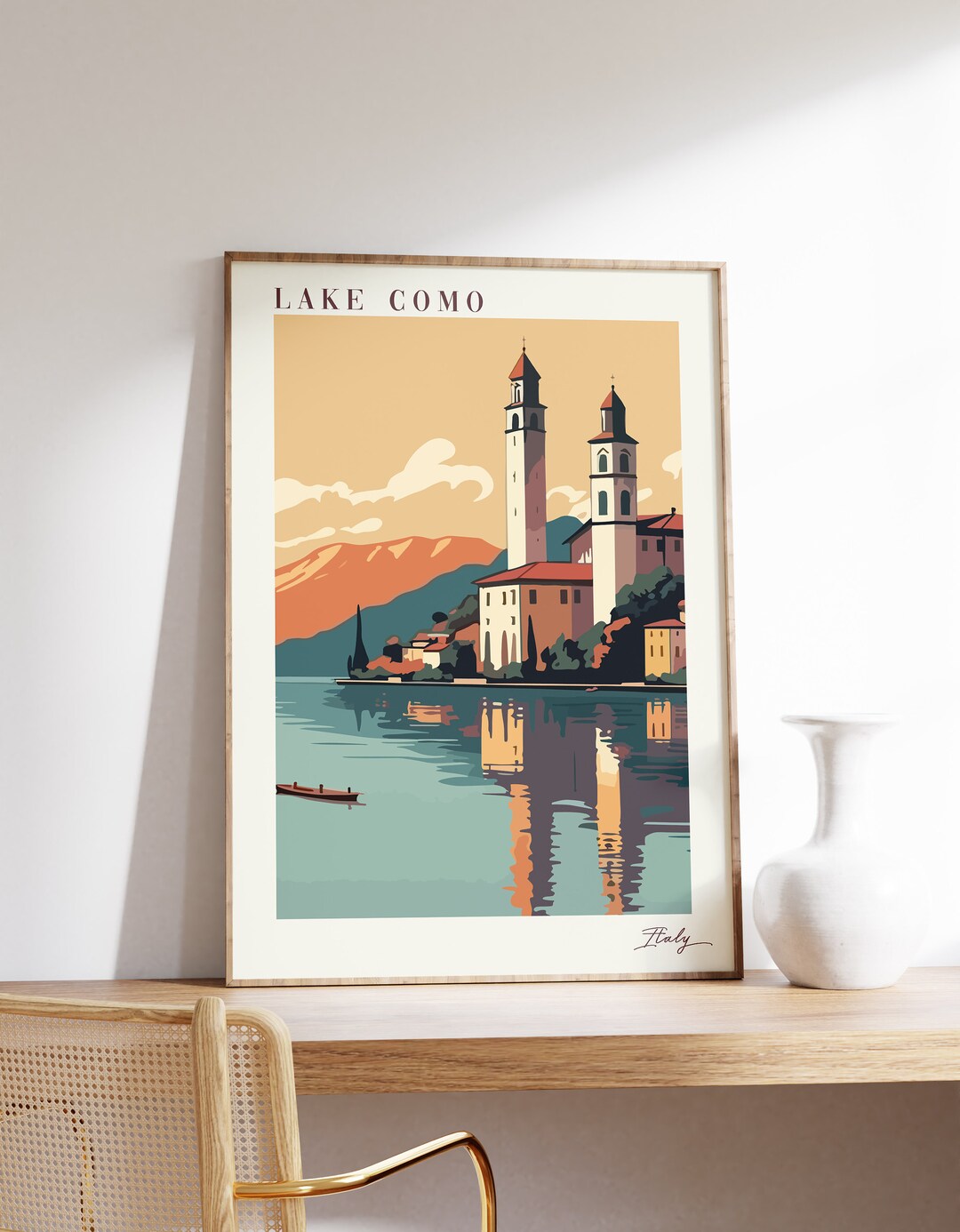 Lake Como Wall Art Lake Como Travel Print Lake Como Decor Italy Travel