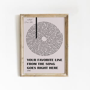 Lyric Poster | Music Poster | Custom Song Lyric Print | Lyric Wall Art | Personalised Lyric Print | Gift for Music Lover | Lyric Wall Art