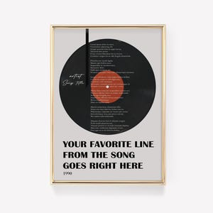 Custom Lyric Print | Personalised Vinyl Print | Song Wall Art | Lyric Poster | Favourite Song Print | Custom Lyric Poster