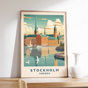 Stockholm Reise Poster | Schweden Reise Poster | Schweden Poster | Schweden Wandkunst | Poster | Stockholm Wandbild