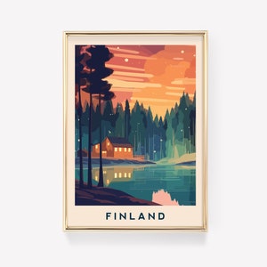 Finland Travel Poster | Finland Travel Print | Finland Wall Decor | Finland Art | Finland Decor | Finland Wall Art | Vintage Travel Print