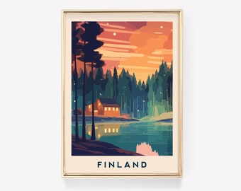 Finland Travel Poster | Finland Travel Print | Finland Wall Decor | Finland Art | Finland Decor | Finland Wall Art | Vintage Travel Print
