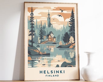 Helsinki Travel Poster | Finland Travel Poster | Finland Artwork | Finland Print | Helsinki Print | Helsinki Artwork | Home Decor