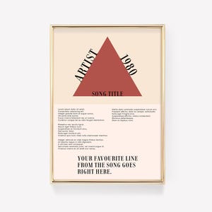 Lyric Poster | Music Print | Custom Song Lyric Poster | Music Wall Art | Lyric Wall Art | Custom Lyric Print | Song Gift | Music Poster