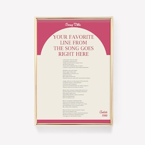 Custom Lyric Poster | Personalised Lyric Print | Music Poster | Custom Song Print | Lyric Wall Art | Gift for Music Lover | Song Wall Art