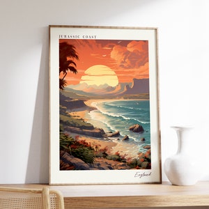 Jurassic Coast Travel Poster | England Travel Decor | England Poster | Jurassic Coast Print | Travel Print