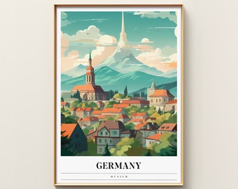 Munich Travel Poster | Germany Travel Print | Germany Print | Munich Print | Travel Print