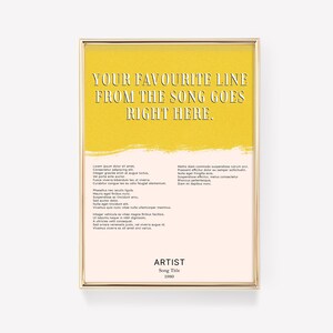 Lyric Poster | Lyric Wall Art | Custom Song Print | Custom Music Poster | Personalised Lyric Print | Favourite Music Print | Music Wall Art