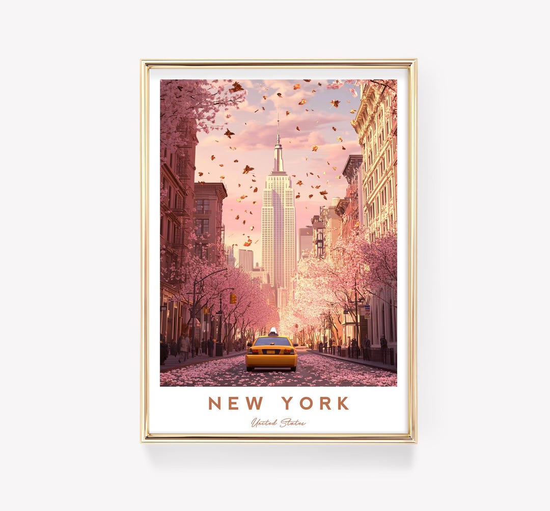 New York City Print | NYC Travel Poster | Manhattan Wall Art | Empire ...